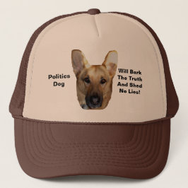 Politiek duitse herderhond zal de waarheid in de w trucker pet