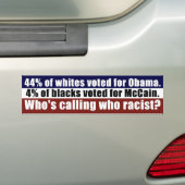 Politiek en racisme bumpersticker (Op auto)