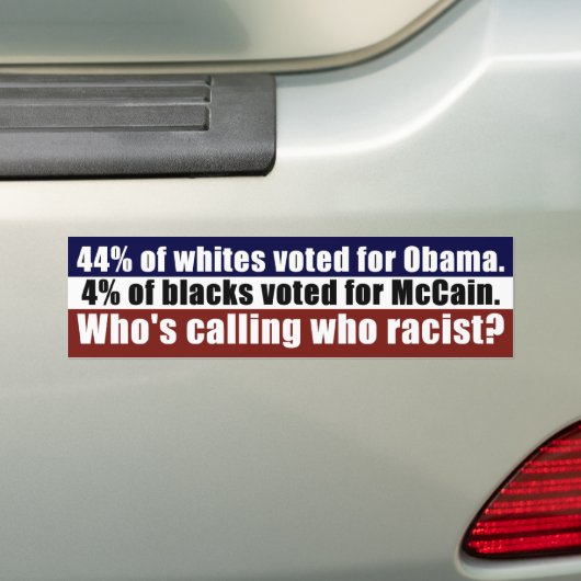 Politiek en racisme bumpersticker (Op auto)