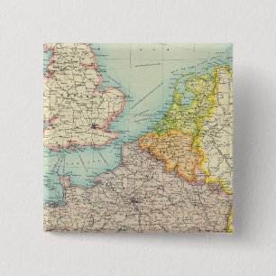 Politiek Frankrijk, België en Nederland Vierkante Button 5,1 Cm