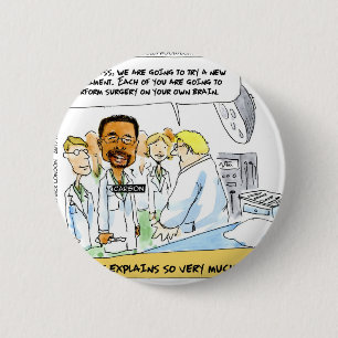 Politiek: Is Dat Hersenchirurgie? Ronde Button 5,7 Cm