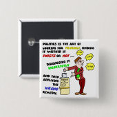 Politiek is een artikel (1) vierkante button 5,1 cm (Voorkant /achterkant)