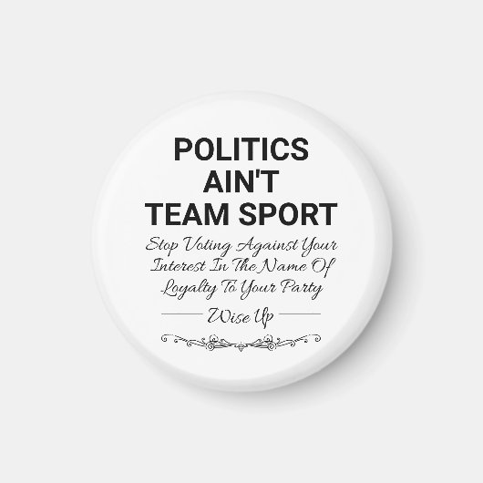 Politiek is geen teamsport magneet (Voorkant)
