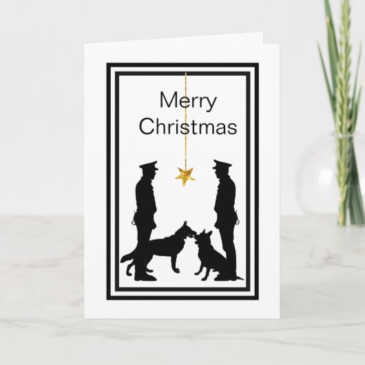 politiek K-9 Dogs Silhouette kerstkaart Kaart (Voorkant)