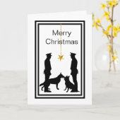 politiek K-9 Dogs Silhouette kerstkaart Kaart (Gele Bloem)