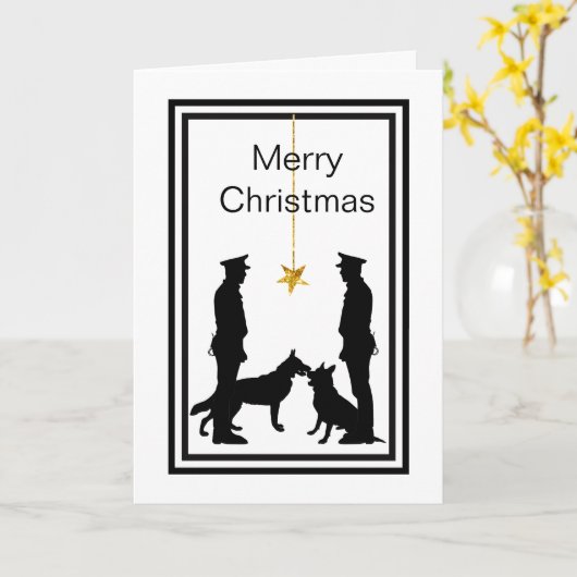 politiek K-9 Dogs Silhouette kerstkaart Kaart (Gele Bloem)
