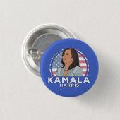 Politiek Kamala Harris Ronde Button 3,2 Cm (Voorkant /achterkant)