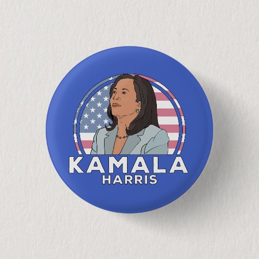 Politiek Kamala Harris Ronde Button 3,2 Cm (Voorkant)