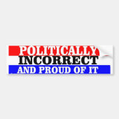 POLITIEK ONCORRECT BUMPERSTICKER (Voorkant)