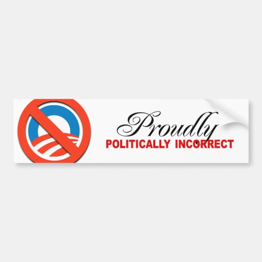 POLITIEK ONJUIST BUMPERSTICKER (Voorkant)