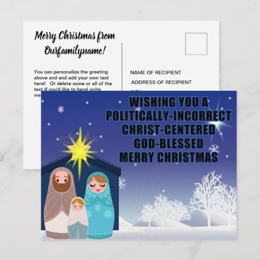 Politiek onjuist Christelijk kerstBriefkaart Briefkaart (Voorkant / Achterkant)