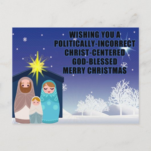 Politiek onjuist Christelijk kerstBriefkaart Briefkaart (Voorkant)