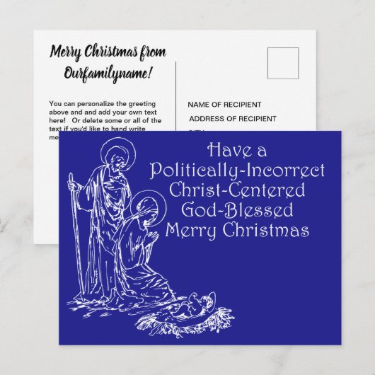 Politiek onjuist Christelijk kerstBriefkaart Briefkaart (Voorkant / Achterkant)