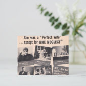 Politiek onjuiste "perfecte vrouw" retro advertent briefkaart (Staand voorkant)