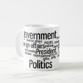 Politiek, overheid, Mok van woordwolken (Voorkant links)