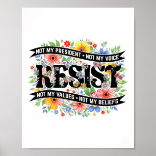 Politiek protest verzet niet mijn President resi Poster