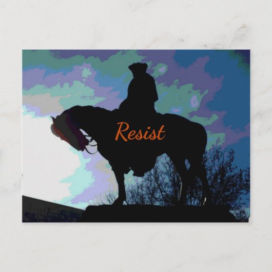 politiek 'RESIST' George Washington op paard Briefkaart (Voorkant)