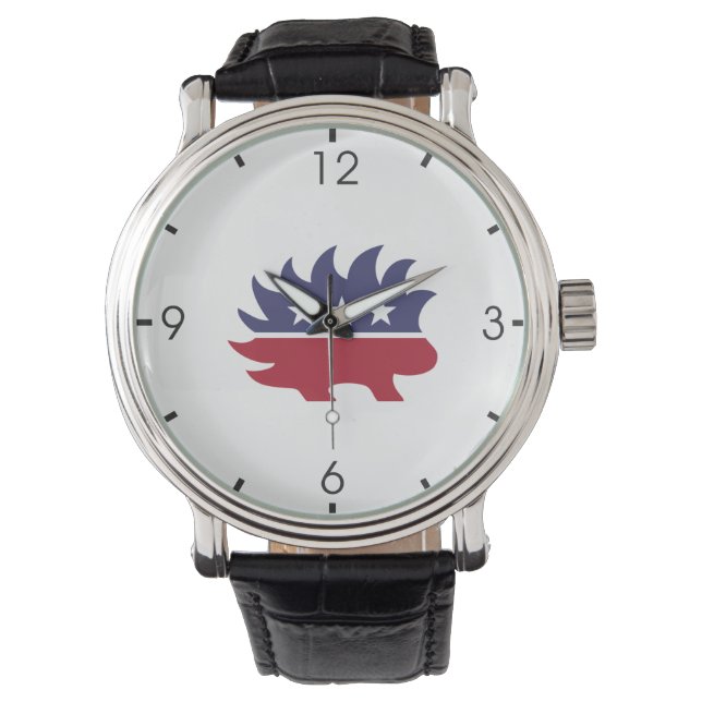 Politiek symbool libertarian Party (Porcupine) Horloge (Voorkant)