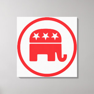 Politiek symbool van de Republikeinse Partij (olif Canvas Afdruk
