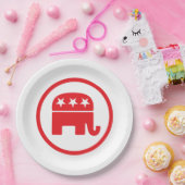 Politiek symbool van de Republikeinse Partij (olif Papieren Bordje (Feest)