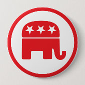 Politiek symbool van de Republikeinse Partij (olif Ronde Button 4,0 Cm (Voorkant)