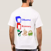 Politiek T-shirt, verkiezingen 2012, Obama, Romney T-shirt (Achterkant)