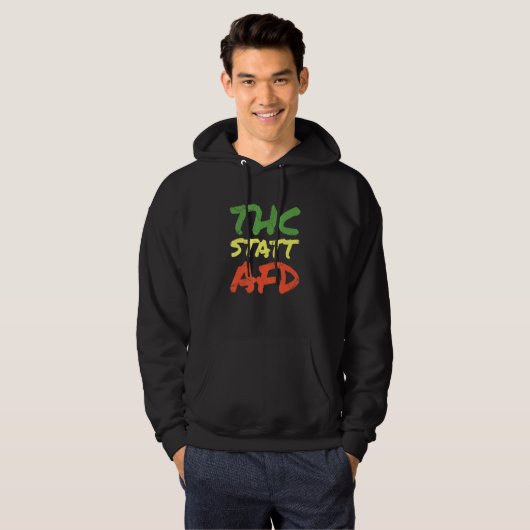 Politiek THC in plaats van AfD wiet kiffer anti ra Hoodie (Voorkant volledig)