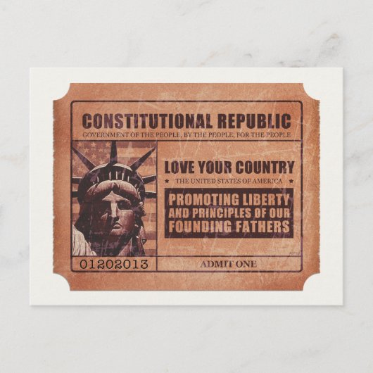 Politiek Ticket Briefkaart (Voorkant)