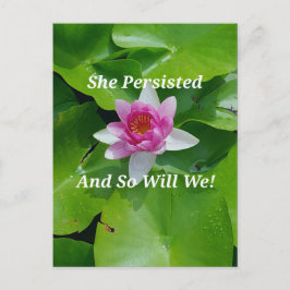 Politiek "Zij heeft doorgestaan" Roze Lotus Flower Briefkaart
