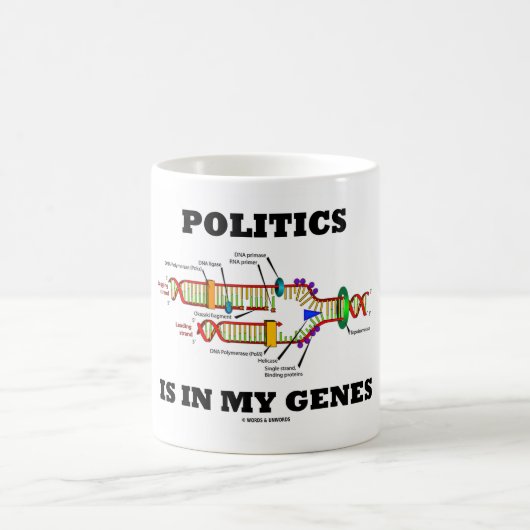 Politiek zit in mijn genen DNA-Humor Koffiemok (Center)