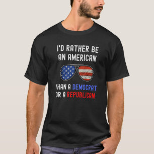 Politiek zou ik eerder een Amerikaans patriottisch T-shirt