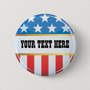 Politieke Amerikaanse vlag knop Ronde Button 5,7 Cm