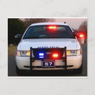 POLITIEKE AUTO - alle verlicht Briefkaart