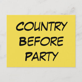 Politieke boodschap "Land voor partij" links Wing Uitnodiging Briefkaart