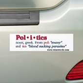 Politieke bumpersticker (Op auto)