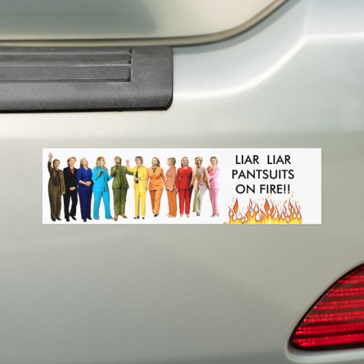 Politieke Bumpersticker HILLARY - LIAR LIAR- (Op auto)