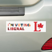 Politieke Bumpersticker: "Ik stem voor de liberale Bumpersticker (Op auto)