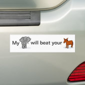 Politieke bumpersticker, olifant en ezel bumpersticker (Op auto)