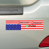 Politieke Bumpersticker onderaan vlag (Op auto)