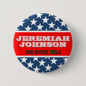 Politieke Button rood, wit en blauw (Voorkant)