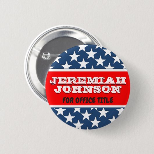 Politieke Button rood, wit en blauw (Voorkant /achterkant)