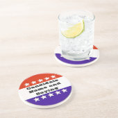 Politieke Button Zandsteen Onderzetter (Zijkant)