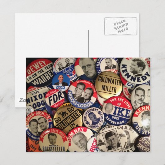 Politieke Buttonnen Briefkaart (Voorkant / Achterkant)