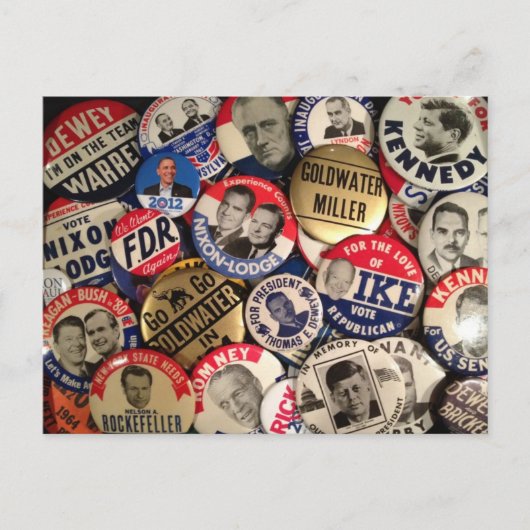 Politieke Buttonnen Briefkaart (Voorkant)