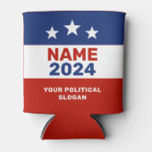 Politieke campagne 2024 Rood & Blauw Verkiezingen  Blikjeskoeler (Voorkant)