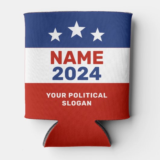 Politieke campagne 2024 Rood & Blauw Verkiezingen  Blikjeskoeler (Voorkant)