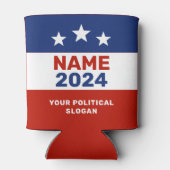 Politieke campagne 2024 Rood & Blauw Verkiezingen  Blikjeskoeler (Achterkant)