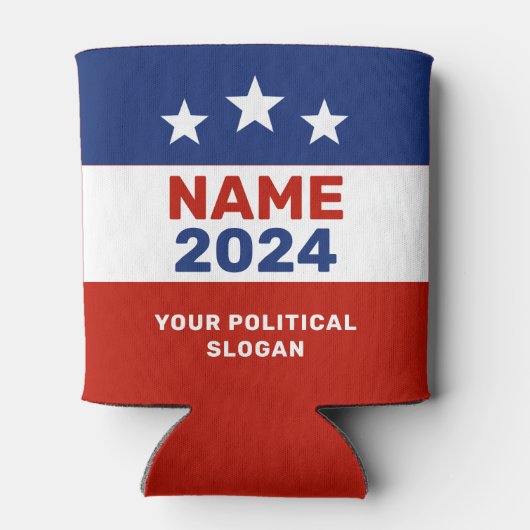 Politieke campagne 2024 Rood & Blauw Verkiezingen  Blikjeskoeler (Achterkant)