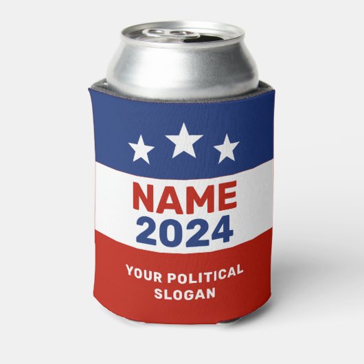 Politieke campagne 2024 Rood & Blauw Verkiezingen  Blikjeskoeler (Blikje Achterkant)