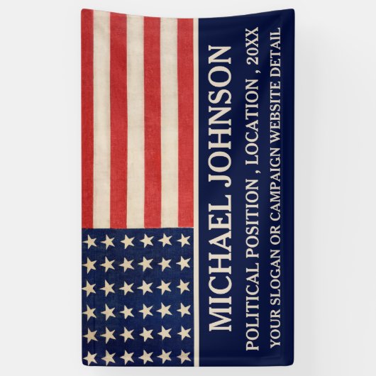  politieke campagne Amerikaanse vlag Spandoek (Verticaal)
